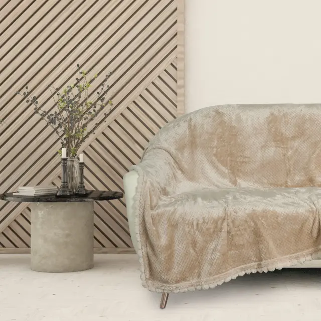 Κουβέρτα Καναπέ 130x170 330gsm Das Home 1187 Beige 100% Πολυέστερ