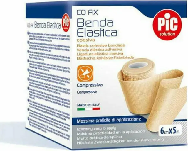 PiC Solution Co Fix Ελαστικός Αυτοσυγκρατούμενος Επίδεσμος 6cm x 5m Μπεζ