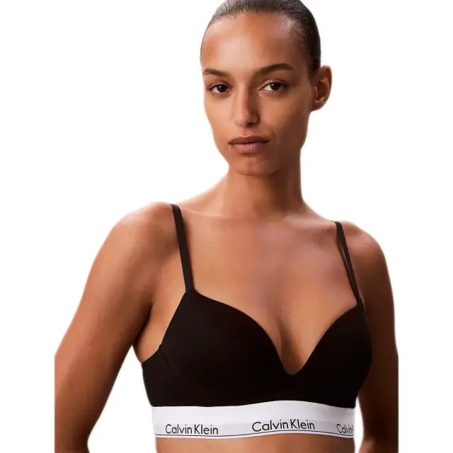 Calvin Klein Γυναικείο Σουτιέν Push Up Plunge - Icon Cotton Modal, Χρώμα Μαύρο