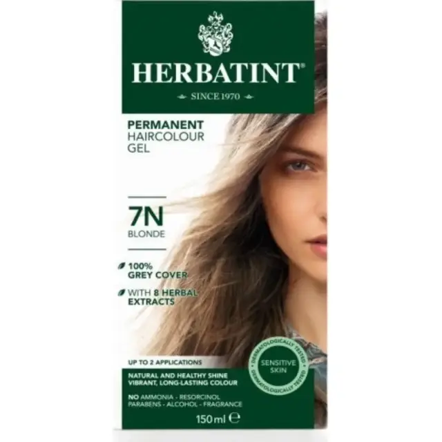 Herbatint Permanent Hair Color 7N Blonde, Βαφή Μαλλιών Χωρίς Αμμωνία 7N Ξανθό 150ml