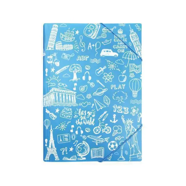 Typotrust Φάκελος PP Λάστιχο 25×35 Doodle Μπλε (FP16700-03)