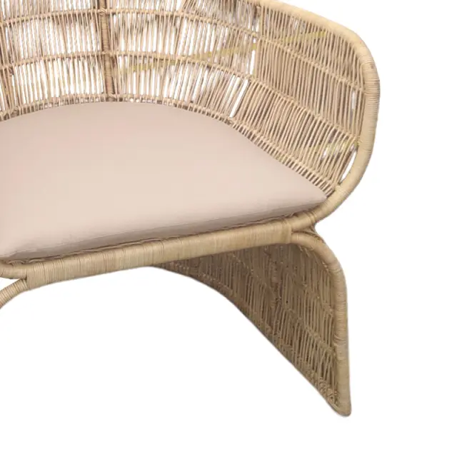 Πολυθρόνα Jake Inart με μπεζ μαξιλάρι-φυσικό rattan 110x82x145εκ 3