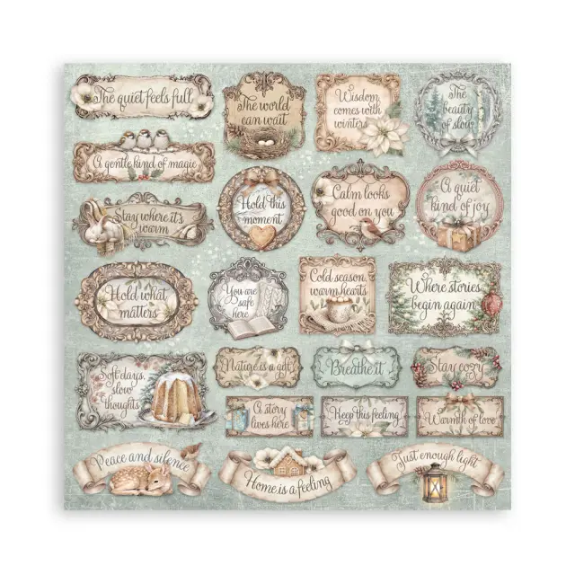 Χαρτιά scrapbooking 10τεμ, 30.5×30.5cm Stamperia, White Christmas 2