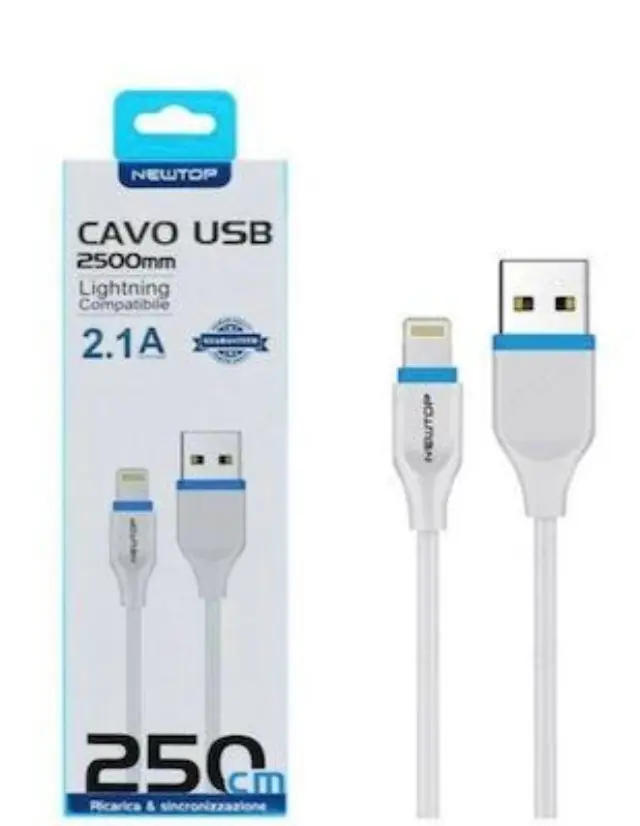 Newtop CU09 Regular USB 2.0 to Lightning Cable Λευκό 250CM