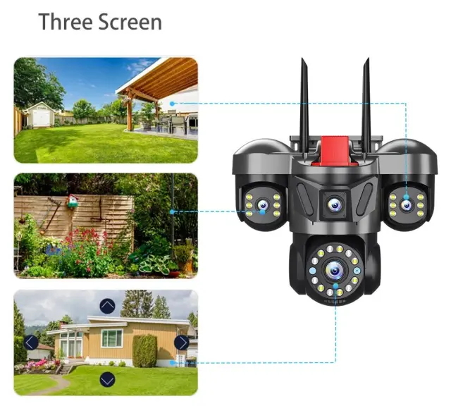 Κάμερα ασφαλείας IP τριπλή - Security Camera - Q83 - 020362 2