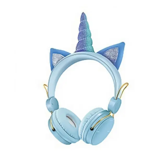 AH805 Unicorn Ασύρματα/Ενσύρματα On Ear Παιδικά Ακουστικά (Διάφορα Χρώματα) - ΓΑΛΑΖΙΟ