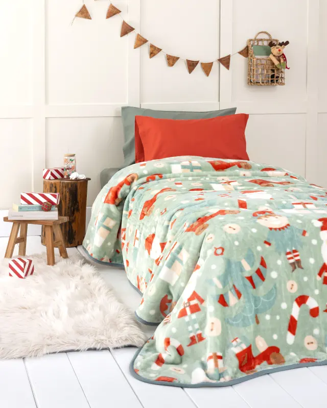 Nima Kids Κουβέρτα Βελουτέ Μονή 160x220 - Santa Snug Πράσινο