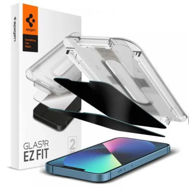 Tempered Glass Full Face Spigen Glas.tR EZ-FIT Privacy Apple iPhone 13/ 13 Pro/ 14/ 16e (2 τεμ.) N61508