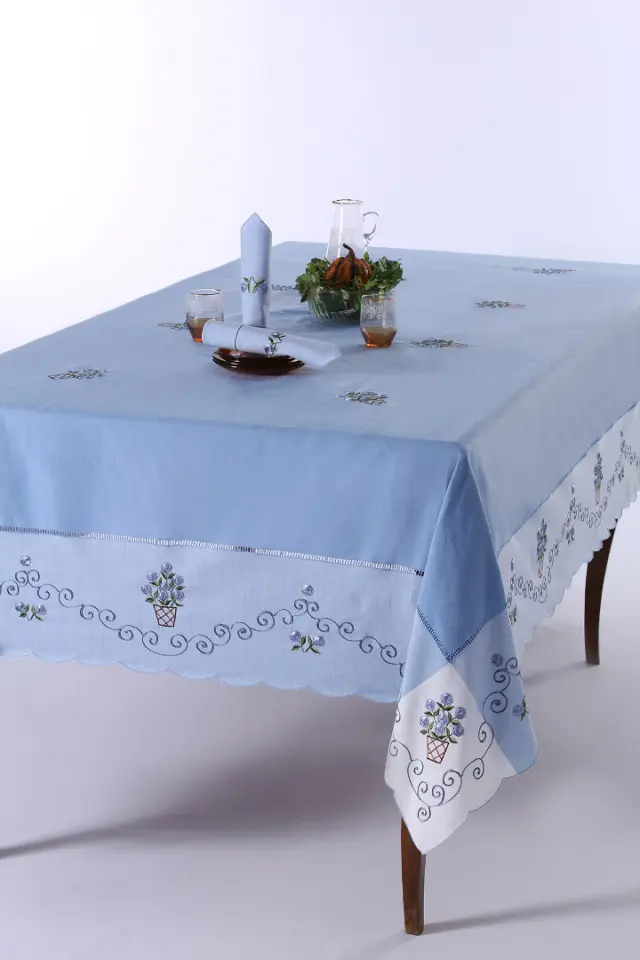 Τραπεζομάντηλο 569b (170cm x 270cm) σιέλ - -