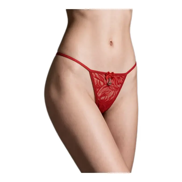 Milena Γυναικείο Micro G-String Δαντέλα, Χρώμα Κόκκινο