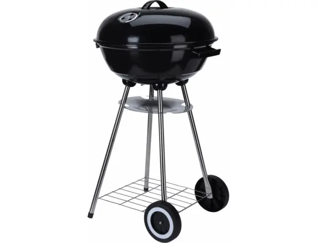 Ψησταριά BBQ κάρβουνου (C83000530) Με Καπάκι, Αεραγωγό, Σχάρα, Λαβή και πόδια στήριξης με 2 τροχούς, βάση για στάχτη, Μεταλλική, Διαμέτρου 46cm x Υ 84 cm C83000530 2