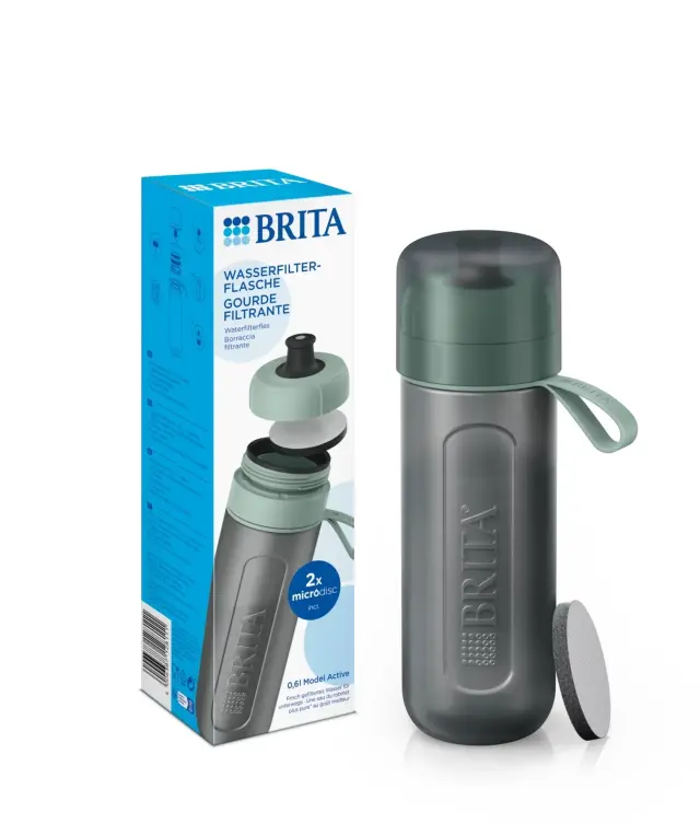BRITA Μπουκάλι Νερού Fill + Go Active Dark Green Με 2 Ανταλλακτικά Φίλτρα