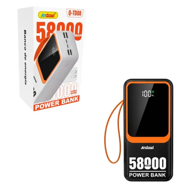Andowl Power Bank με Ψηφιακή Οθόνη LED 58000mAh Q-TD88 - LED Display Power Bank 0751201
