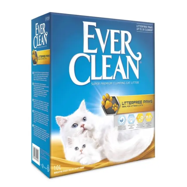 Ever Clean Litterfree Paws Συγκολλητική Άμμος για Γάτες 10lt Μονόχρωμο