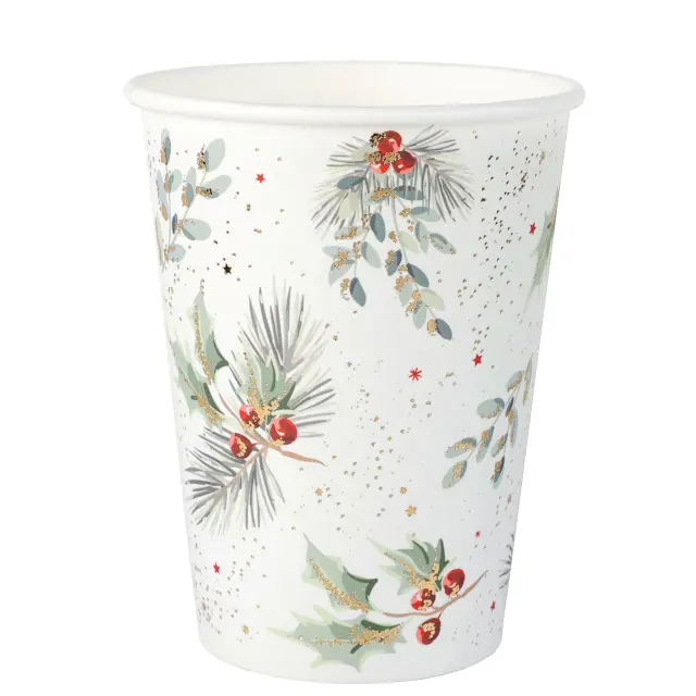 Star Holly Cup Multicoloured Ø 7.8 x 9.7 εκ / 27 cl / Polybag of 10 pieces