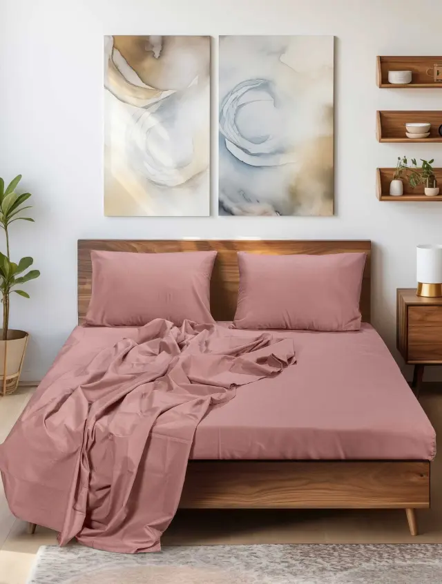 Σεντόνι SLEEK PINK MADI μονό: 170 x 260 εκ.