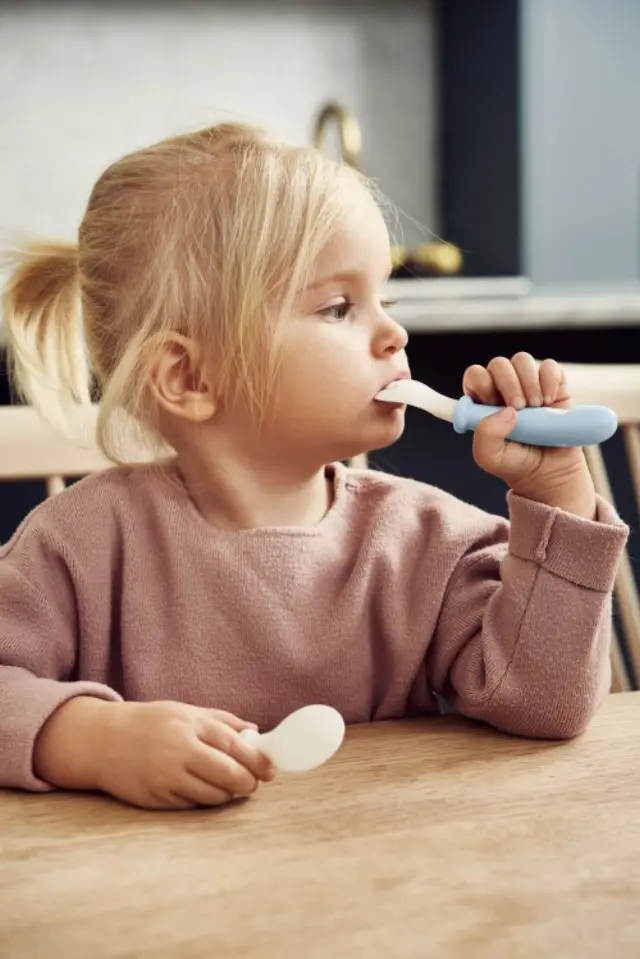 BABYBJÖRN Baby Spoon + Fork, 2-pack Powder blur 7317680730671 2