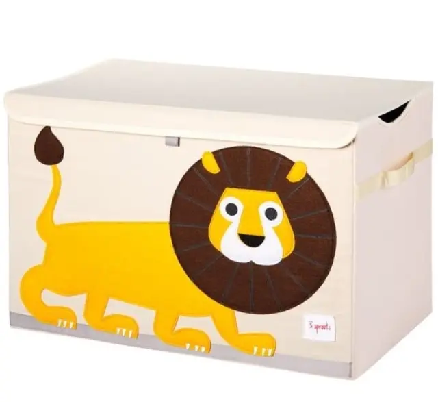 3 sprouts Καλάθι Για Παιχνίδια Με Καπάκι Lion Yelllow - 0812895001051 - 0317-ITCLIO