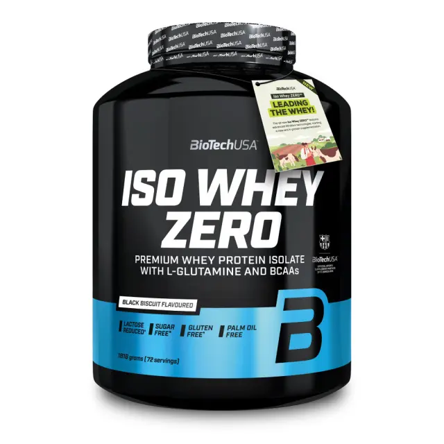 Biotech USA Iso Whey Zero Lactose Reduced Πρωτεΐνη Ορού Γάλακτος Χωρίς Γλουτένη με Γεύση Black Biscuit 1.816kg