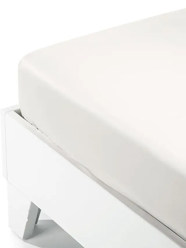 Κατωσέντονο Satin με λάστιχο White Διπλό (160x200+40) Sunshine