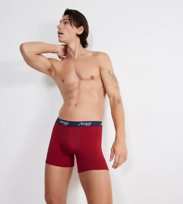 Sloggi Men Μακρυά Μποξεράκια Start Short Συνδυασμός Κόκκινο/Μπλε 2-Pack
