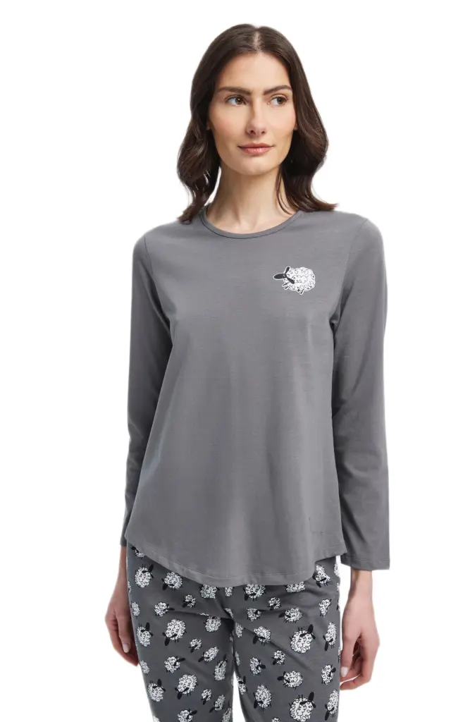 Minerva γυναικεία χειμερινή πυζάμα Sheep 90-53481-329-1 2