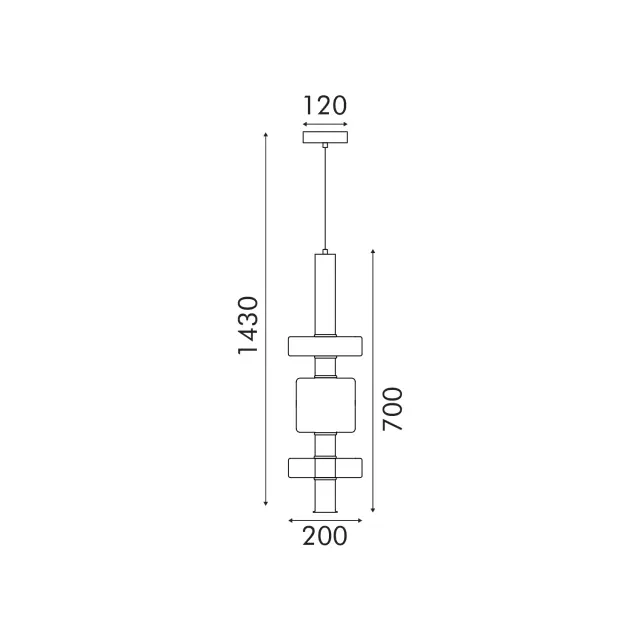 ΚΡΕΜΑΣΤΟ ΦΩΤΙΣΤΙΚΟ ACA HM250263BC ΜΑΥΡΟ ΔΙΑΦΑΝΕΣ COB 5W 3000K IP20 D20XH120CM / HM250263BC 3