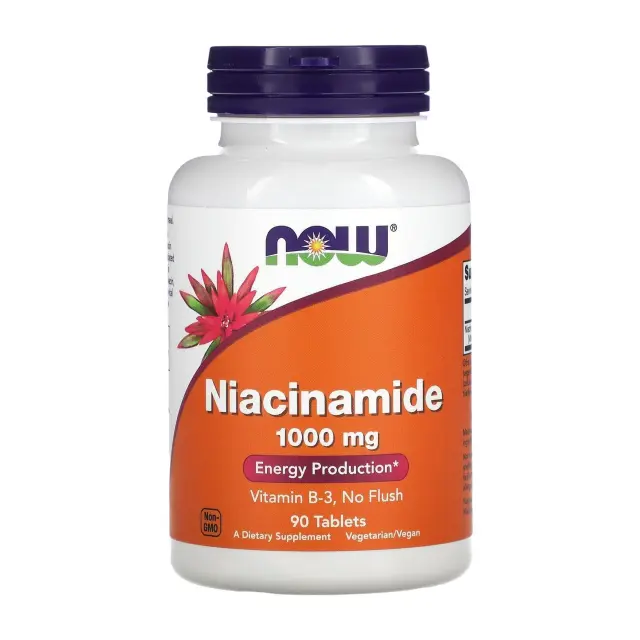 Now Foods Niacinamide Νιασιναμίδη 1000mg Συμπλήρωμα Διατροφής με Βιταμίνη B3, 90tabs