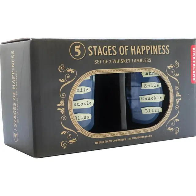 Σετ Ποτηριών 2 τμχ Five Stages To Happiness Glass GL20