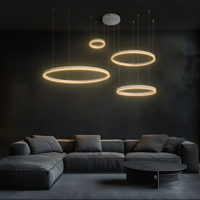 VENOM LED Κρεμαστό Φωτιστικό Οροφής Λευκό Ματ 150W CCT Dimmable με Χειριστήριο KLV-101-0203