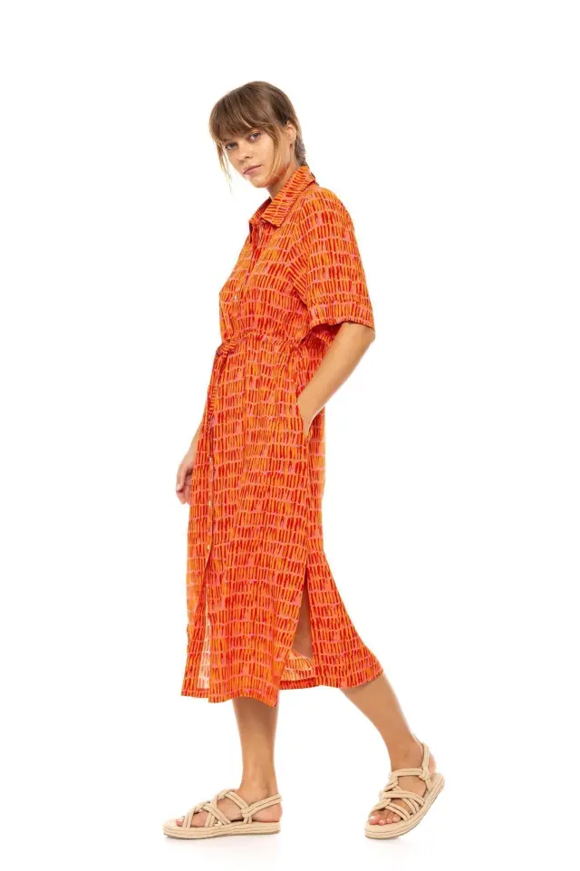 Beachwear Long B622 Type Orange Pink Label 2