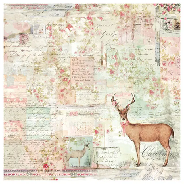 Ριζόχαρτο Stamperia Napkin - Sweet Christmas Moose - 50x50cm