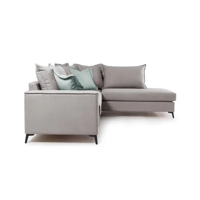 Γωνιακός καναπές δεξιά γωνία Romantic pakoworld ύφασμα elephant-ciel 290x235x95εκ 3