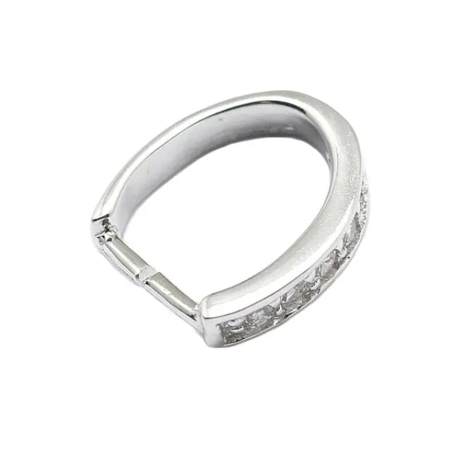 Κρεμασταράκι Χάντρας Ασήμι Sterling Silver 925 Micro Pave 10.5x9x2mm - 1τεμ