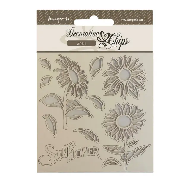 Chipboard Stamperia 14x14cm, Sunflower Art