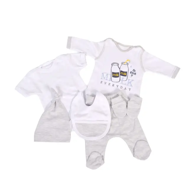 Σετ Ρούχων Νεογέννητου 5τμχ Milky Boy Grey Cangaroo 3800146266813