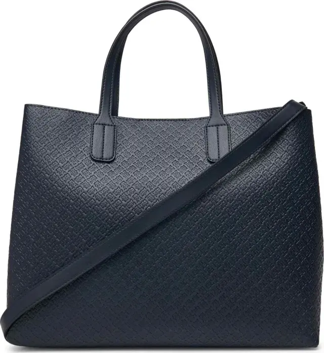 Tommy Hilfiger Γυναικείο Μεγάλο Τσάντα TH Tote Icon Satchel Monogram Space Blue 3