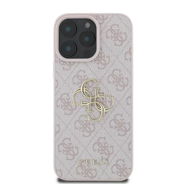Guess PU 4G Metal Logo Case for iPhone 16 Pro Pink 2
