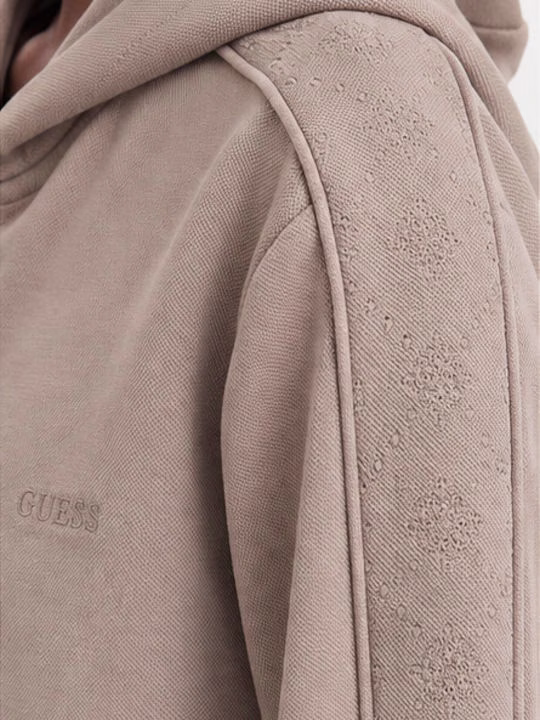 Guess Elsa Γυναικείο Φούτερ με Κουκούλα Taupe Μπεζ - M 3