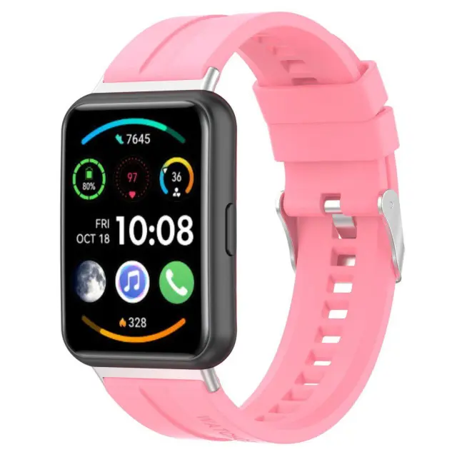 Λουράκι Σιλικόνης Silicone Band Για Huawei Watch Fit 2- Pink OEM 2