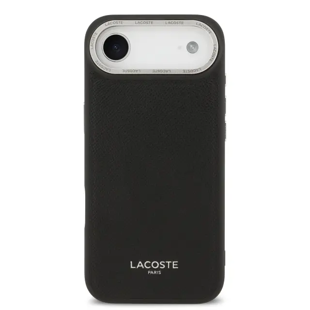 Lacoste PU Leather Champs Elysees MagSafe Case for iPhone Air Black 3