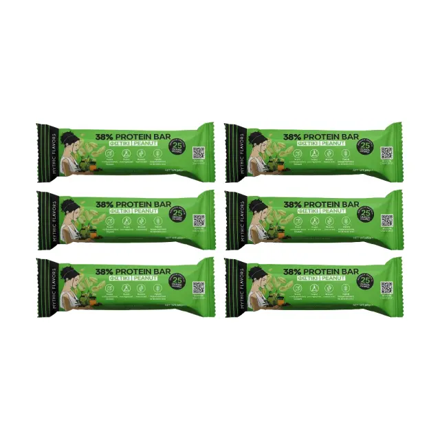 Μπάρες Πρωτεΐνης 38% Φιστίκι & Μέλι • Mythic Flavors • Combo 6 τμχ