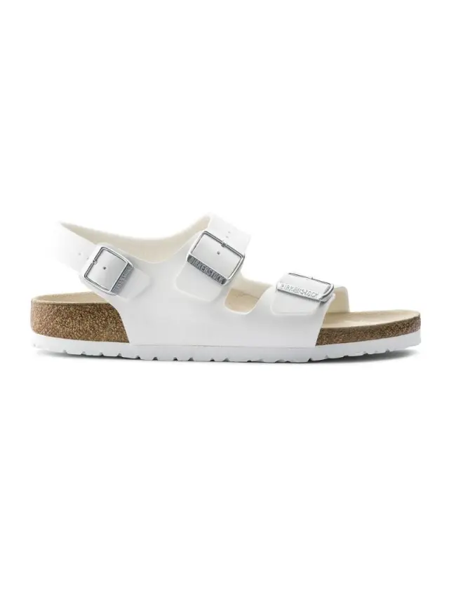 Birkenstock Πέδιλα Unisex Birko-Flor(ανθεκτικό υλικό της Birkenstock-επιτρέπει την επαφή με το νερό) Άσπρο BIR/MILANO 034733 WHITE 3