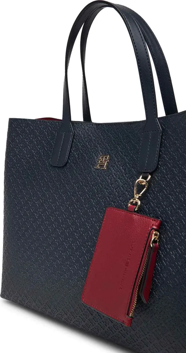 Tommy Hilfiger Γυναικείο Μεγάλο Τσάντα TH Tote Icon Satchel Monogram Space Blue 2