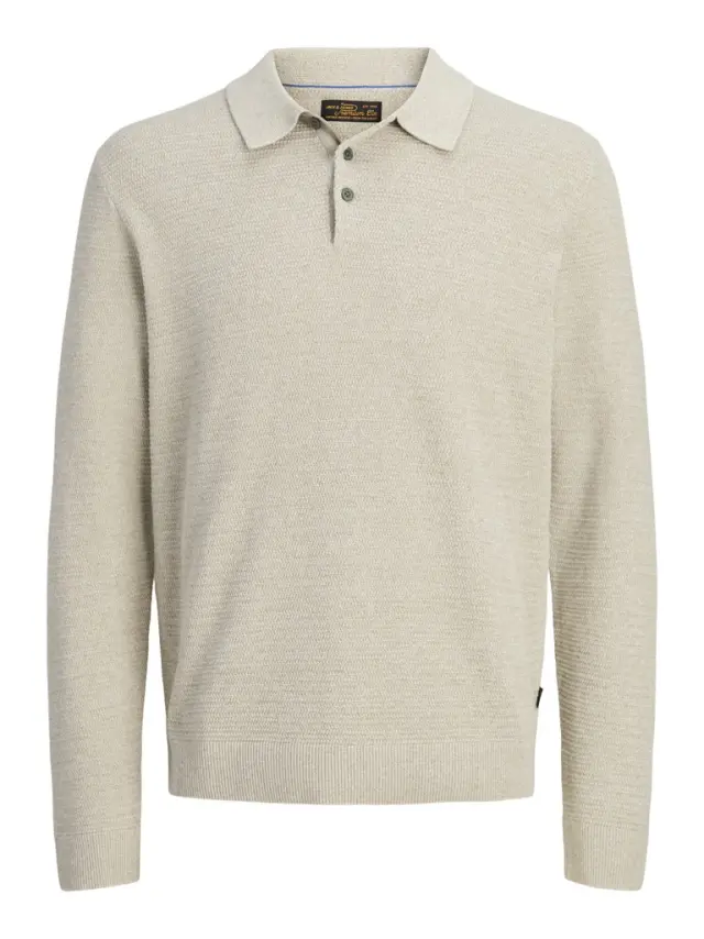 JPRBLURILEY KNIT POLO LS Mermaid 2