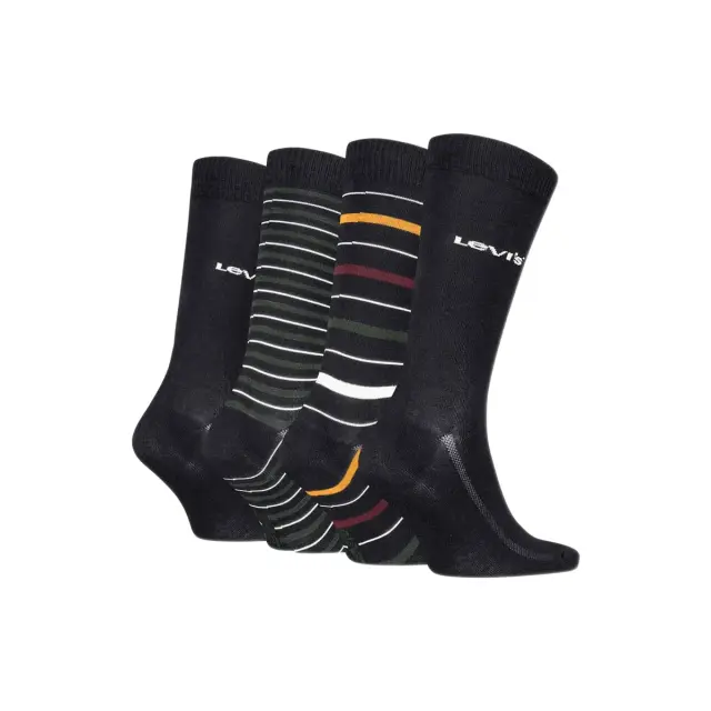 Levi's Ανδρικές Κάλτσες Regular Cut Stripe Giftbox - 4 Ζεύγη, Χρώμα Black Combo - 39-42 3