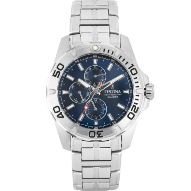 Festina Multifunction Collection, Men's Watch, Grey Silver Stainless Steel Bracelet F20445/2