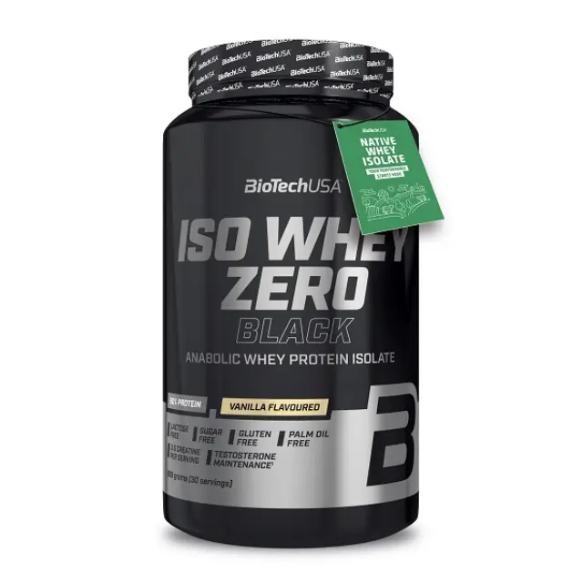 Biotech USA Iso Whey Zero Black Πρωτεΐνη Ορού Γάλακτος με Κρεατίνη Χωρίς Γλουτένη & Λακτόζη με Γεύση Βανίλια 908gr