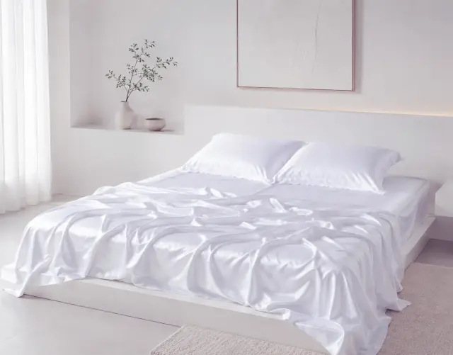 Σετ σεντόνια bamboo 300TC (270cm x 290cm) λευκό - -