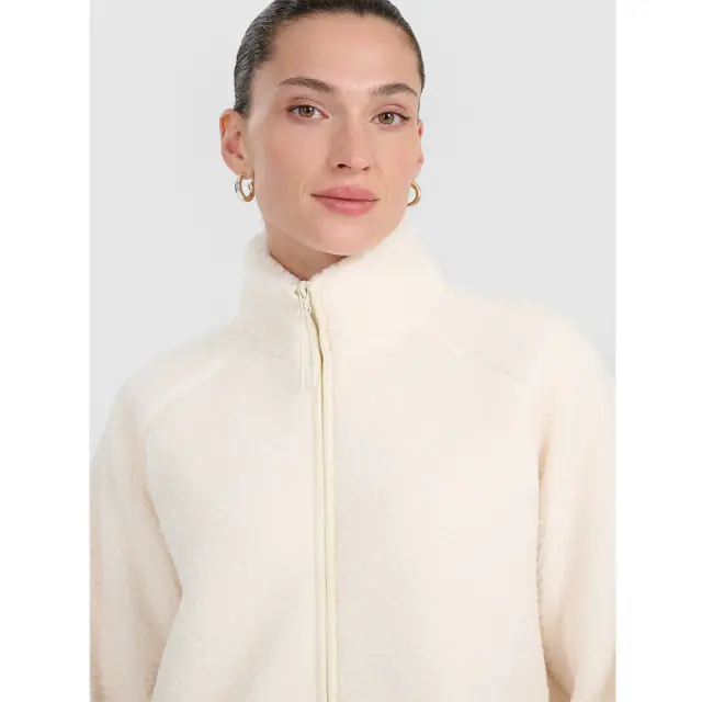 4F Fleece Jacket Woman Off White 4FWAW25TFLEF328-11S - XL 3